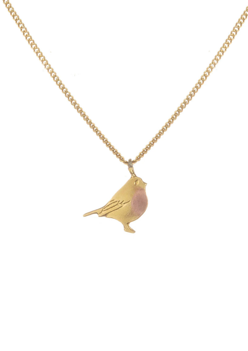Gold Robin Pendant