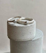 Dotty Textured Thick Silver Grey Old-Cut Diamond Ring