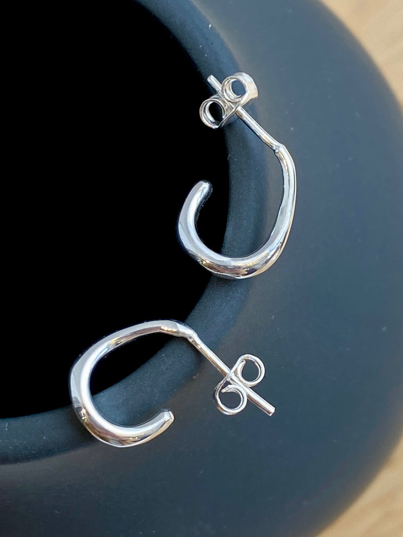 Silver Chain Hoops