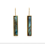 MIDNIGHT IN MANHATTAN LABRADORITE BAR EARRINGS