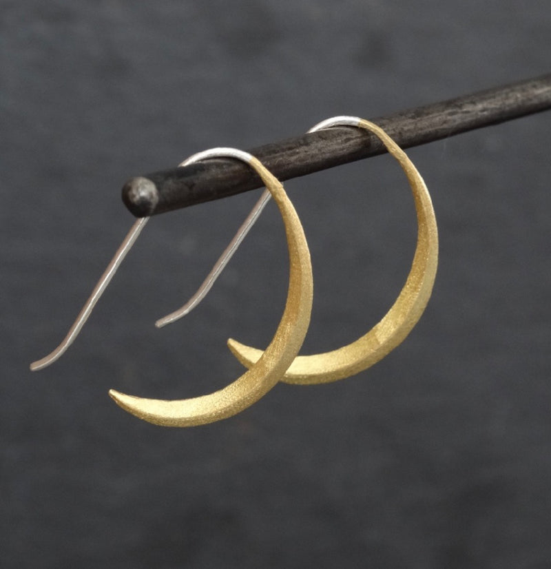 Two Toned Mixed Metals Hoop Earrings