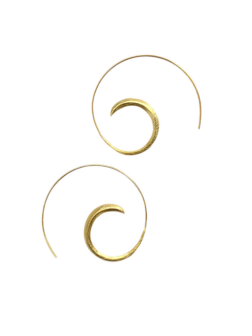 Gold Swirl Hoop Earrings