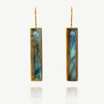Midnight In Manhattan Labradorite Drop Bar Earrings