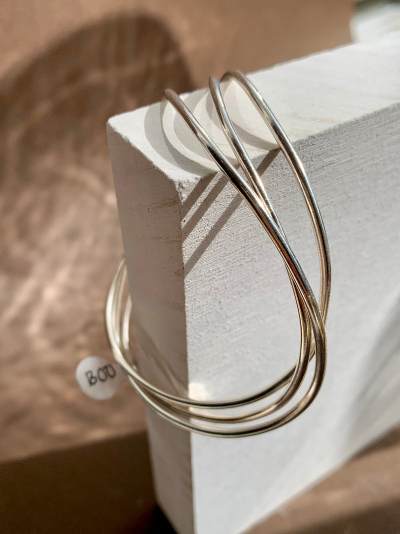 Triple Silver Interlocked Bangle