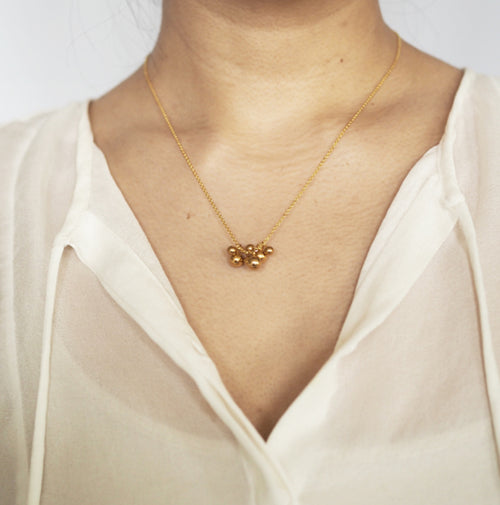 Kira Clusterball Stainless Steel Goldplated Necklace