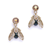 Bejewelled Moth Drop Earrings