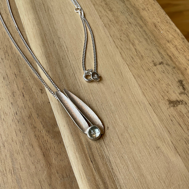 Lustre Double Pendant With Blue Topaz
