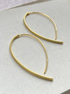 Brushed Gold Curve Earrings