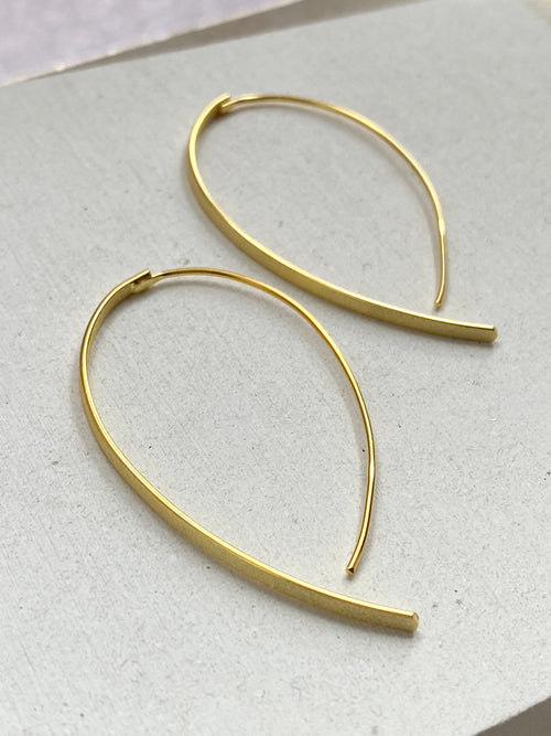 Brushed Gold Curve Earrings