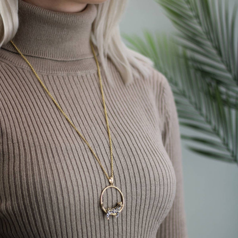 Clouded Leopard Hoop Pendant