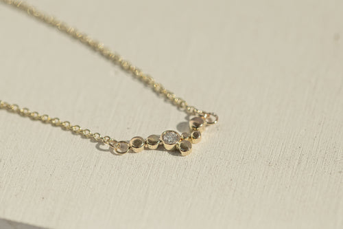 Dotty Organic Natural Diamond Gold Pendant