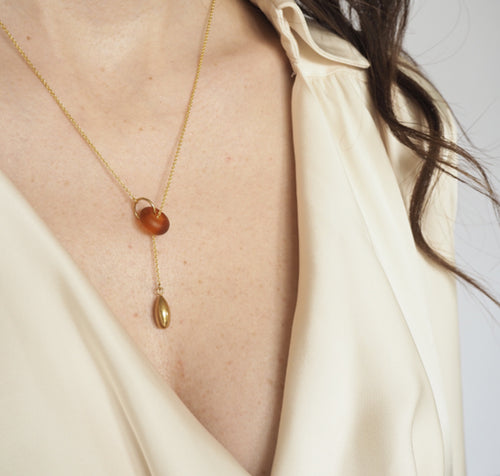 Teardrop And Murano Glass Necklace