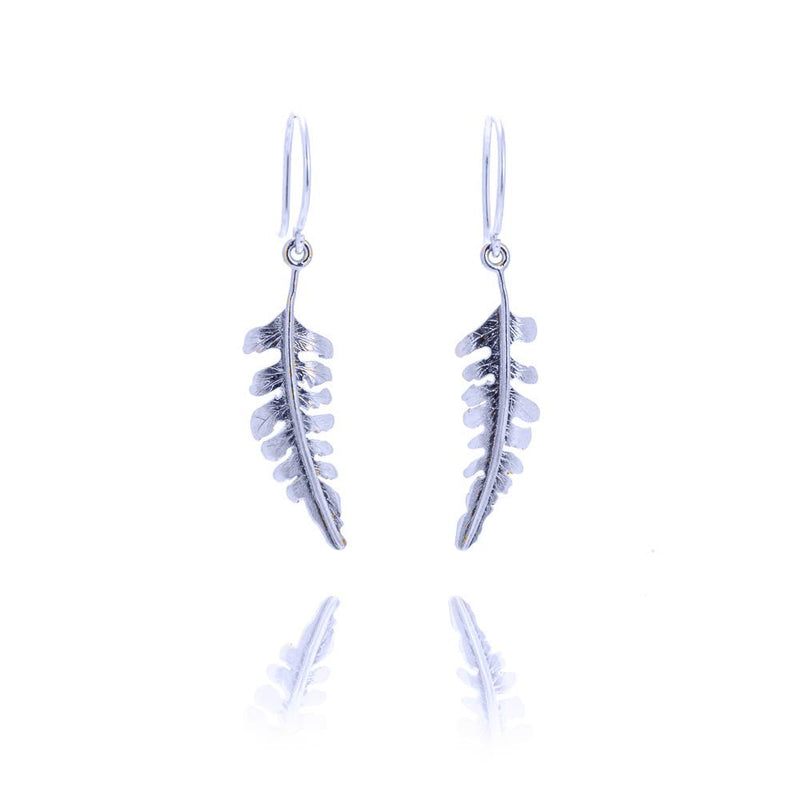 Frosted Fern Small Hook Earrings