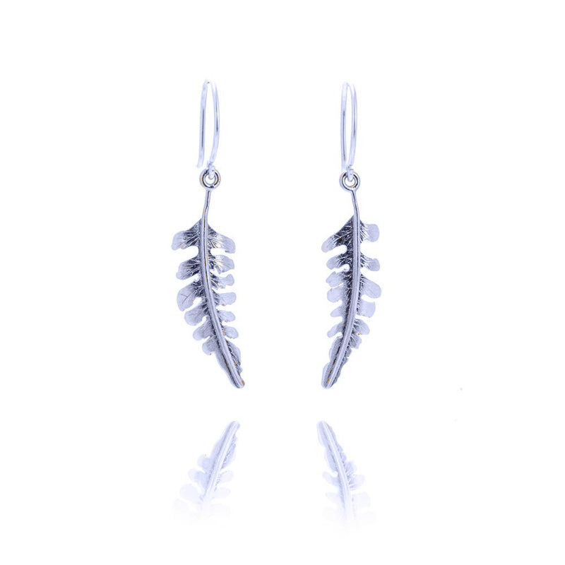 Frosted Fern Tiny Hook Earrings