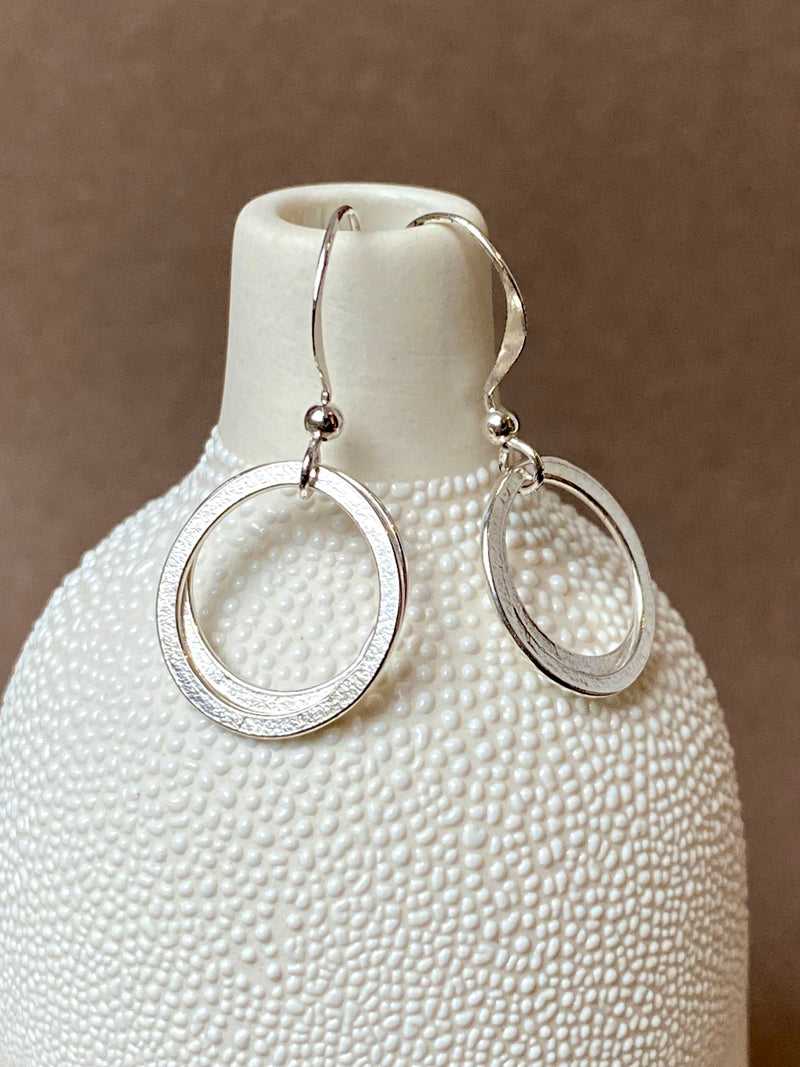 Double Circle Drop Hook Earrings