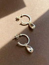 Polished Beach Pebble Hoop Earrings
