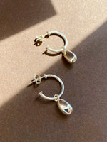 Polished Beach Pebble Hoop Earrings