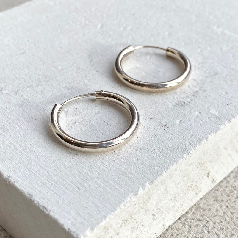 Chunky Silver Hoops