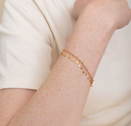 Fine Bronze Circle Disc Bracelet