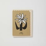 Happy Birthday abstract brown Dahlia card