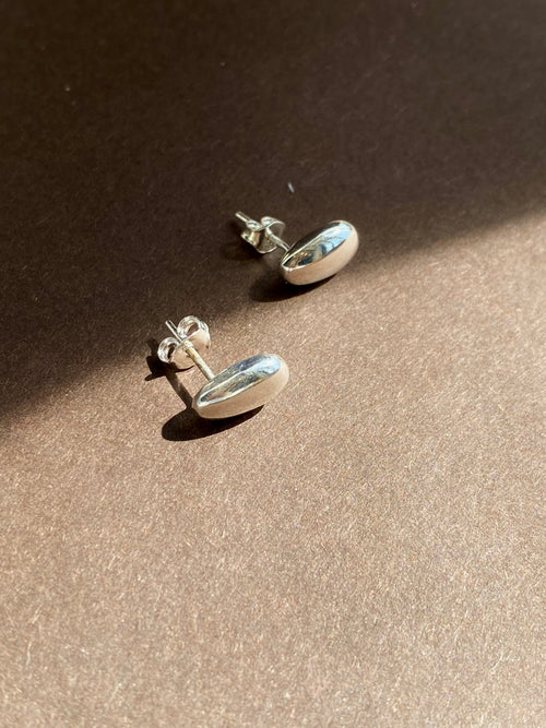 Polished Beach Pebble Stud Earrings