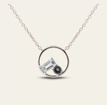 Dainty Silver Topaz Cluster Necklace- Leila
