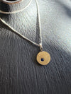 Single Drop Pebble Pendant With Sapphire