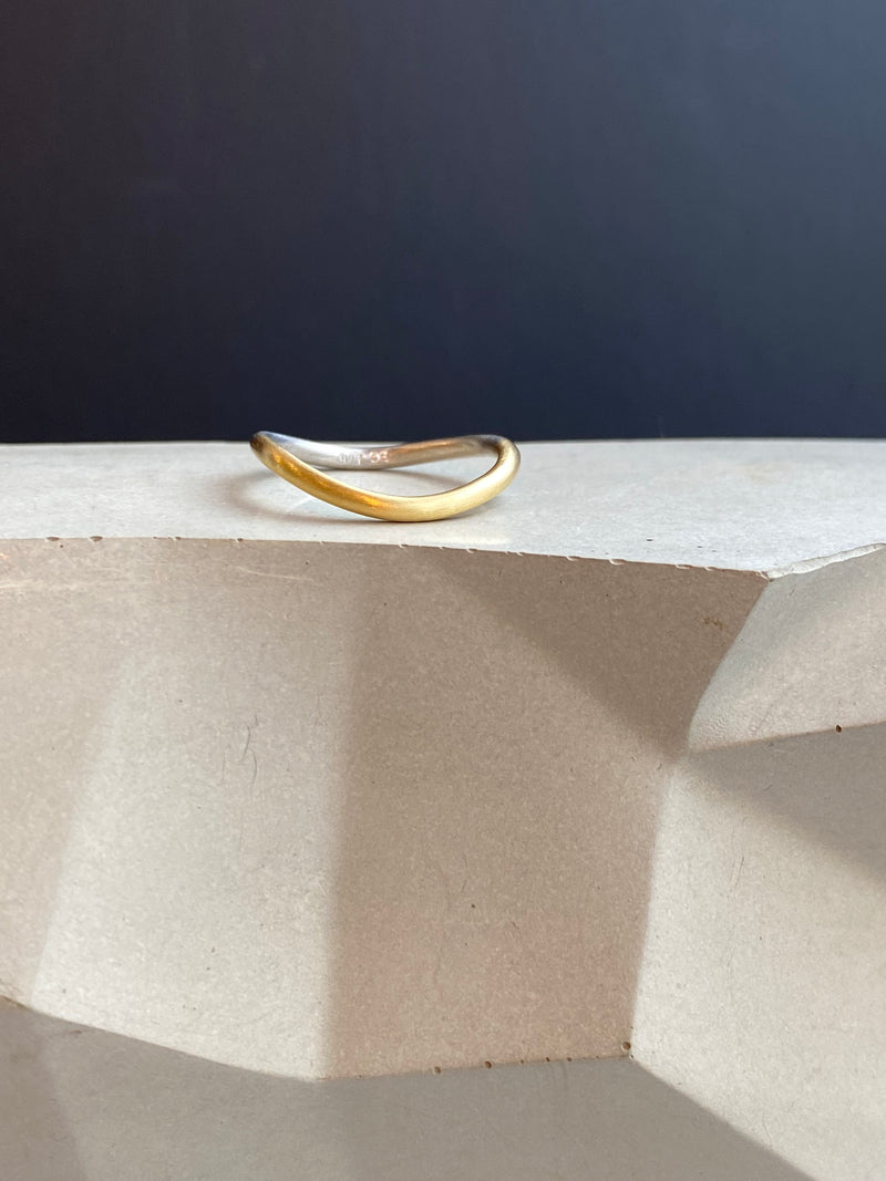 Silver And Gold Wave Ring