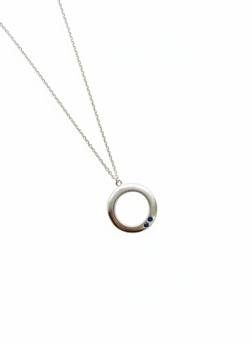 Circle Of Life Sapphire Pendant Silver