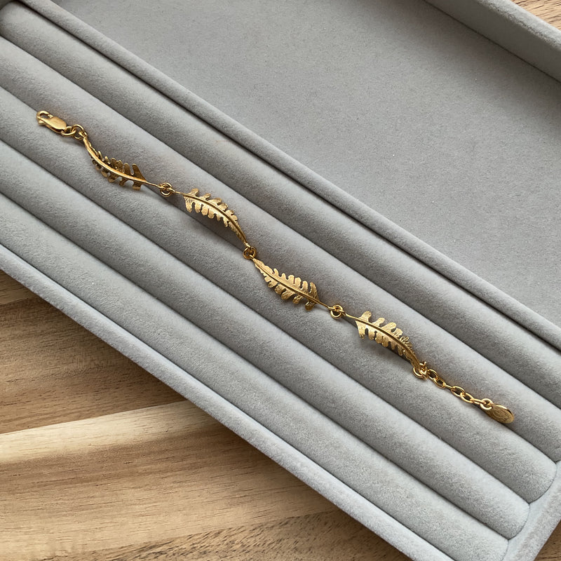 Small Fern Full Bracelet Gold Plated