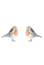 Silver Robin Stud Earrings