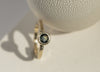 Our Dotty Dot Solitaire Teal Sapphire set on a Plain Square Band