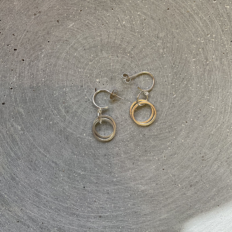 Double Circle Drop Earrings
