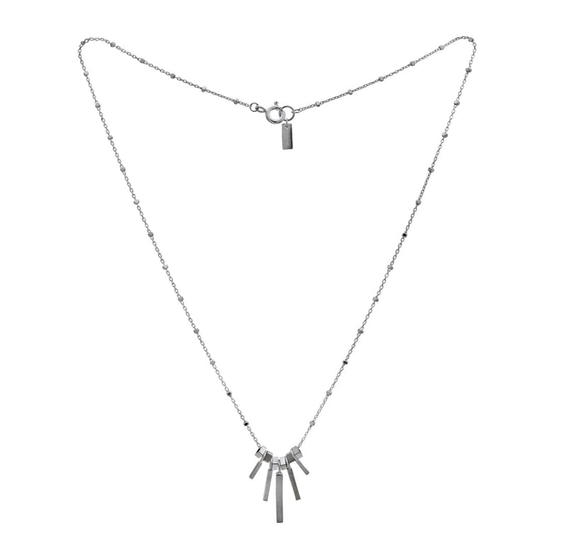 Metropolis Graduated Bar Silver Necklace