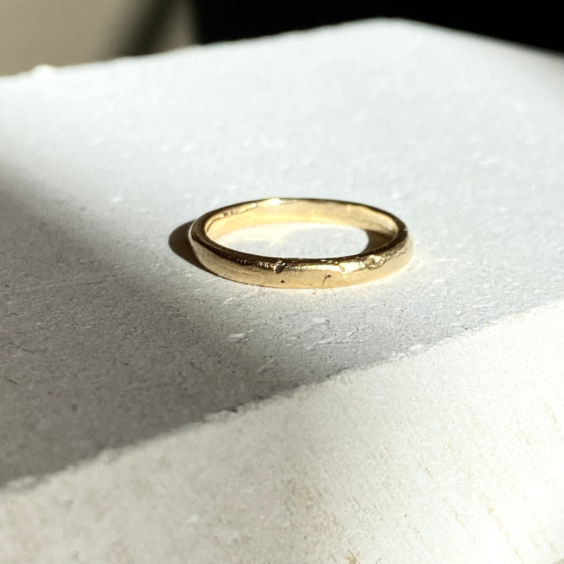 Solid Gold Rustic sandcastle  Ring