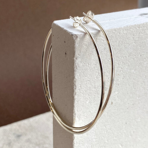 Large Silver Hoops