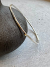 Textured Silver Bangle With Gold