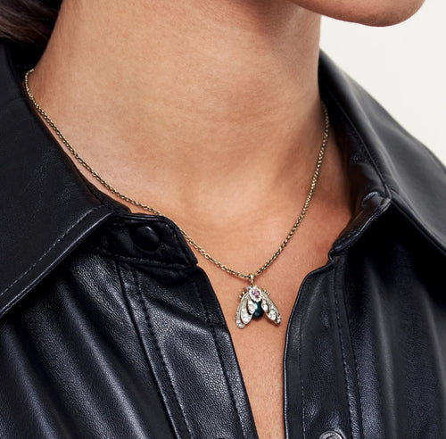 Bejewelled Moth Pendant