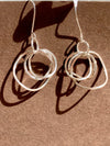 Silver Interlocking Triple Circle Drop Earrings
