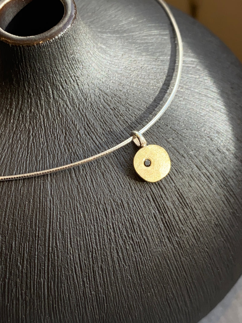 Black Diamond Pebble Drop Pendant