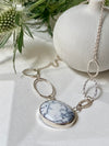 White Gemstone Circles Necklace