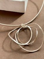 Multi Circle Linked Necklace On Chunky Snake Chain