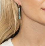 MIDNIGHT IN MANHATTAN LABRADORITE BAR EARRINGS