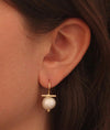 Gold Bar Pearl Drop Earrings