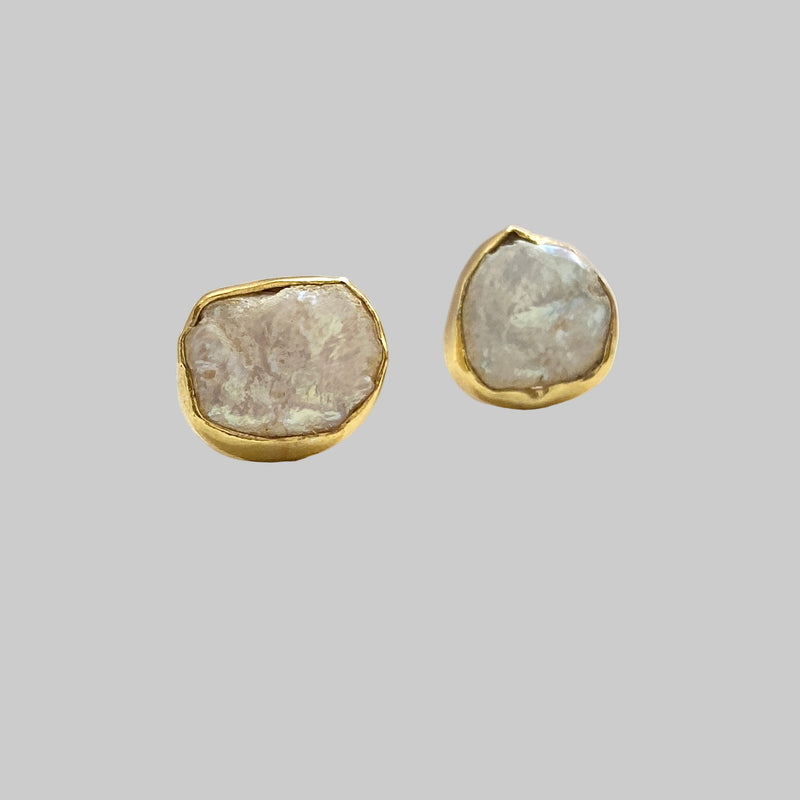 Irregular Pearl Stud Earrings
