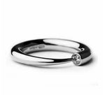 Narrow Silver 3pt Diamond Ring