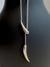 Thorn Lariat Silver Necklace