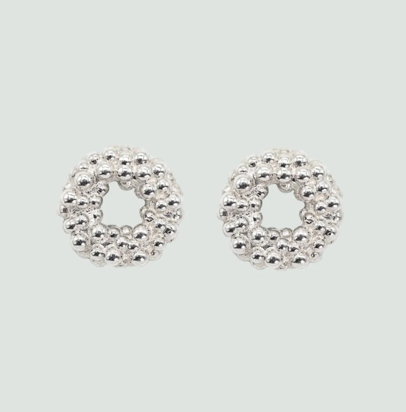Mini Silver Barnacle Hoop Studs