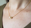 Brass Circle And Brass Disc Necklace