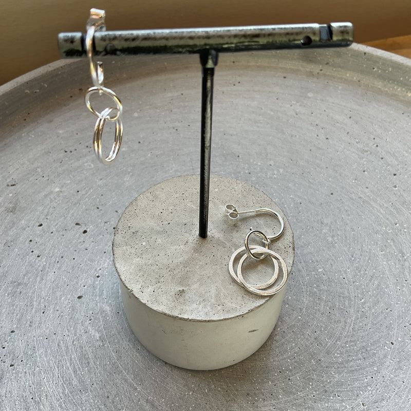 Double Circle Drop Earrings